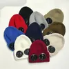 Beanie Crânio Caps Quente Máscara de Esqui Chapéu Homens Inverno À Prova de Vento Óculos De Malha Beanie Ao Ar Livre Proteção de Ouvido Esportes Frios Garros 231208