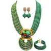 Ensemble collier et boucles d'oreilles, Costume rouge, perles africaines, bijoux en cristal, fête de mariée