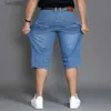 Jeans pour hommes Capri Denim Shorts hommes pantacourt garçons taille haute mince grande taille 40 42 44 surdimensionné longueur de mollet été JeansL231208