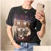 Boho Black Tiger Head Graphic Tees Donna Cotone Manica corta O Collo Maglietta Camicie Moda T-shirt Casual T-shirt 210315 Drop Delive Dh9Lk