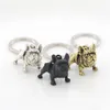 Schlüsselanhänger aus Metall, schwarz, französische Bulldogge, niedlicher Hund, Tier-Schlüsselanhänger, Schlüsselanhänger, Damen-Taschenanhänger, Haustier-Schmuck, Geschenk, ganze Menge, Lots198s