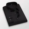 Camisas de vestido masculinas Camisa de manga comprida Slim Fit Versão coreana Resistente a rugas e não engomar Juventude Elástica Tendência de moda