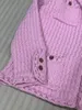 Kvinnors stickor Tees Designer Brand 23 ny stickad kostym krage cardigan, rosa och mjukt tjejfärgschema, bantande iögonfallande jacka, mångsidig varm avancerad KB0R