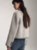 Autunno nuovo piccolo top coat profumato da donna in lana grigia di fascia alta in stile retrò socialite francese