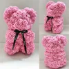 25 cm Rose Bear Artificial Flowers with Bear Christmas Valentine's Day Present Birthday Present For Wedding Party DHL/UPS