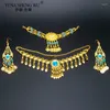 Stage Wear 2/3pcs Set Belly Dancing Accessories Women Dance Necklace Earrings Gold Silver Accessory Wholesale