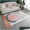 Tapis Light Luxury El Style Girl Tapis Rose Motif abstrait géométrique pour salon Chambre douce et confortable Livraison directe Ho Otuop