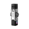 New Metal Windproof Cross Arc Pulse Flameless Plasma USB Electric Lighter LED Colorful Light Rotating Fingertip Gyro Men's Gift