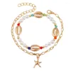 Bracelets de charme Mode Perle Shell Starfish Bracelet Femme Métal