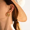Stud Earrings Youthway Stainless Steel C-shaped Retro Charm Metal Waterproof Trendy Jewelry 2023