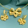 Ensemble collier et boucles d'oreilles en cuivre plaqué or 24k, pendentif goutte, bijoux africains pour femmes, grands accessoires de mode pour mariage