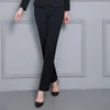 Damenhose, Hosenanzug, Bürodame, Arbeitskleidung, formell, für Damen, Herbst, schmal, lässig, gerade, Bleistift, abgeschnitten, Schwarz