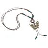 Collane con ciondolo Collana con farfalle di perline colorate vintage per donne Coppie catena di clavicole