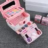 Beauty Fashion Kids Make-up Speelgoed Draagbaar met Real Cosmetic Case Gesimuleerde Set Vanity Toy voor Kinderen Meisjes Geschenken 231207