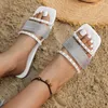 Sandals Sequin Slippers Women's Summer 2023 Fashion Shiny Simple Flip-Flops Beach Diamond Flats Outdoor