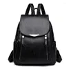 Sacs d'école Sac à dos Femme 2024 Style coréen Sac de grande capacité Mode Cuir souple Lady