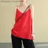 Women's Tanks Camis Women's Summer Top Cotton Linen Spaghetti Strap Top Women Halter V Neck Basic w Sleless Tank Tops Loose Casual Camis L231208