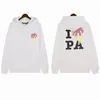 Designer Clothing Fashion Sweatshirts Palmes Angels Broken Tail Shark Letter Flock Embroidery Loose Relaxed Men's Women's Hooded Sweater Casual Pullover a3fgs