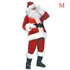 Julekorationer ADT Santa Claus Costume Flannel Classic Suit Cosplay Props Men Coat Pants Beard Belt Hat Set M XL Drop Deliver Dheti