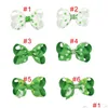 Hårtillbehör Irish St. Patricks Day Clips Kids Girls Ireland Shamrocks Diamond Claws Thread Clover Bow Barrettes Baby 06 Drop de Dhou6