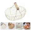 Dinnerware Sets Storage Basket Vintage Metal Organizer With Handle Kitchen Bread Fruit Holder Table Bin