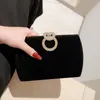 Avondtassen Trendy Klassieke Fluwelen Clutch Bruiloft Feesttas Voor Vrouwen Fijne Strass Gesp Handtas Koppelingen Prom Schouder