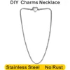 Kedjor 316l rostfritt stål hjärta runda pandoraer halsband passar original charms diy gör kvinnor smycken acero oxidable