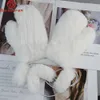 Five Fingers Gloves Winter Girls Warm Soft Genuine Fur Glove Good Elastic Women Real Fur Gloves Handmade Knitted 100% Natural Rex Rabbit Fur Mittens 231207