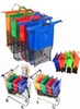 Thicken Cart Trolley Supermarket 4st Shopping Påsar Fällbara återanvändbara EcoFriendly Shop Handväska Totes för Women3811072