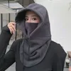 Beralar Kış Peluş Balaclava Şapkası Kalınlaştırılmış Sıcak Rüzgar Geçirmez Kaput Maskesi Açık Kayak Bisiklet Erkek Kadın Hoodies aksesuarları