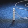 wholesale collane con pendente in moissanite di grado minimalista D da 0,5 ct in argento sterling 925 con gioielli in moissanite con ghiaccio semplice