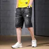 Men's Jeans Big Men's Summer New Brand Denim Shorts Cotton With Holes Loose Elastic Middle Pants Half er Large Plus Size L-8XL 9XL 10XLL231209