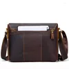 BROCKASES MÄNS Singel axel Messenger Laptop Business Bag of Leather Mens Luxury Designer Handväskor