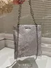 Дизайнерская женская персонализированная модная вертикальная маленькая квадратная сумка с блестками, сумка на одно плечо с металлической цепочкой, сумка через плечо, женская сумка