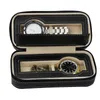 Jewelry Pouches 4 Slots Portable Zipper Travel Watch Faux Storage Case Organizer