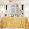 테이블 천 반짝이는 스팽글 테이블 천 직사각형 테이블 커버 웨딩 생일 파티 홈 장식을위한 로즈 골드 식탁보 231207