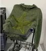 Suéteres masculinos streetwear moletom com capuz vintage padrão de estrela bordado casal com capuz de malha jumper inverno novo y2k suéter solto harajuku top j231208