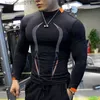 Men's T-Shirts High Quality Men Running T Shirt Quick Dry long sles Fitness Shirt Training Exercise Clothes Gym Sport Shirt Tops S-5XL L231208