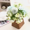 Decoratieve bloemen 7 vorken Kunstmatige theerozen Zijde pioen Gerbera Daisy Flore Nep bloemboeket voor thuis Woonkamer Feest Bruiloft Decor