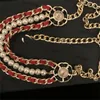 Luxe kettingen vrouwen drie lagen rood touw ketting gouden sieraden ontwerper bloem ketting luxe klassieke kettingen hanger kettingen chokers sieraden