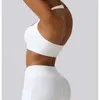 Yoga Outfit Solide Couleur Col Carré Col Halter Cou Femmes Fitness Sports Soutien-Gorge Athlétique Gym Coussin De Poitrine Formation Complète Jog Sexy Dos