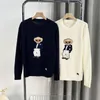 169133 mode classique à la mode de luxe concepteur RL tricoté pull femmes petit ours motif broderie hauts hommes