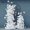 Torkade blommor 5d Pure White Rose Hydrangea Orchid Wedding Arch Flower Row Baby Shower Brudduschdekor Party Backdrop Floral KT Board Props 231207