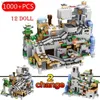 Blocs 2022 nouveau envoyer Dragon volant pour inglys blocs de construction compatibles montagne grotte lumière Village cheval de guerre arbre maison jouets R231208