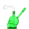 DHL FREE HEADY SKULL DAB RIG BONG OIL BURNER BONGS와 다운 스템 14mm 그릇 워터 파이프 Bongs Recycler Ash Catcher Bongs