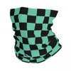 Scarves Black And Green Bandana Neck Gaiter Printed Checkerboard Face Scarf Multi-use Mask Running For Men Women Adult Winter