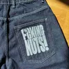 Jeans da uomo Moda estiva Casual Y2k Hip Hop Pantaloncini di jeans 2023 New Harajuku Punk Rock Pantaloncini da palestra Vintage Pantaloni larghi al ginocchio BeachL231208