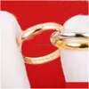 Anillos de racimo de moda de calidad superior marca clásica Europa joyería de lujo para mujeres tricolor rosa oro color anillo regalos 220922 gota delive dhanw