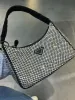 Women luksus inkrustowani dhinestone hobo torebki pod pachami mody damski czarny mężczyźni crossbody designer torba Tote Diamond błyszcząca torebka torebka na ramię torby na ramię