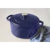 Dutch Ovens Cast Iron Cookware 5.5 Quart Enameled Dutch Oven W/ Lid Blue Kitchen 231207